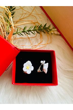 گوشواره غضروفی جواهر سفید بچه گانه رزین 1PARÇAMAVİ - کد 820413615