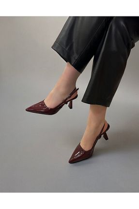 کفش استایلیتو زرشکی پاشنه نازک runa shoes - کد 858005287