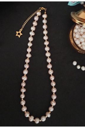 گردنبند مروارید صورتی مروارید فرهنگی İnci Mode - کد 813913221