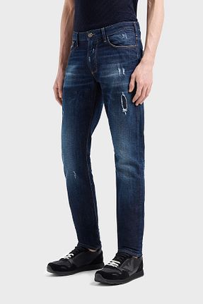 شلوار جین سرمه ای مردانه پاچه تنگ Emporio Armani - کد 824365364