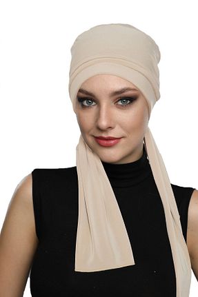 کلاه شنای حجاب بژ زنانه fidan bone - کد 68119784