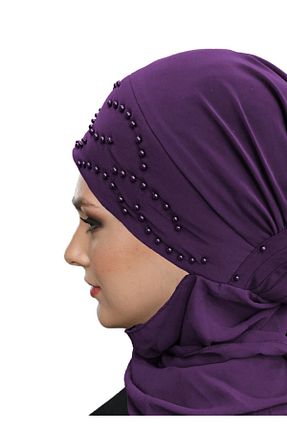 کلاه شنای حجاب بنفش زنانه fidan bone - کد 43170941