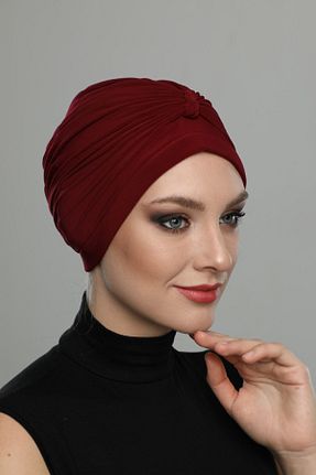 کلاه شنای حجاب زرشکی زنانه fidan bone - کد 66666752