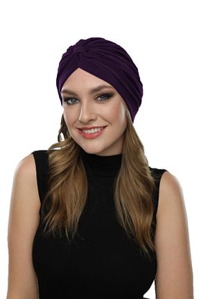 کلاه شنای حجاب بنفش زنانه fidan bone - کد 51117969