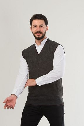 سوئیتر طوسی مردانه اکریلیک Kamalı - کد 831396624