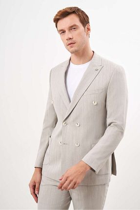 کت و شلوار بژ مردانه یقه نوک تیز Morven - کد 855961130