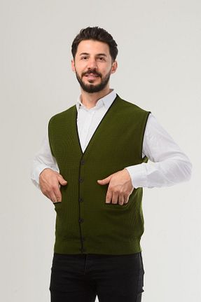 جلیقه خاکی مردانه اورسایز Kamalı - کد 831468259