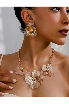ست استیل طلائی زنانه روکش طلا SE Jewellery - کد 858156282