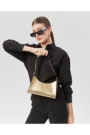 کیف دستی طلائی زنانه سایز متوسط ÇANTA - کد 839425288