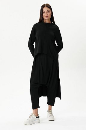 ست بالاتنه و پائین تنه مشکی زنانه بافت MAQ DESIGN - کد 858182612