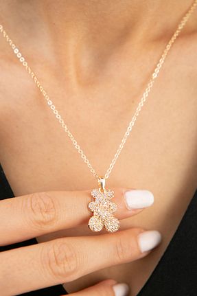 گردنبند جواهر طلائی زنانه پنبه ای Elika Silver - کد 129897803