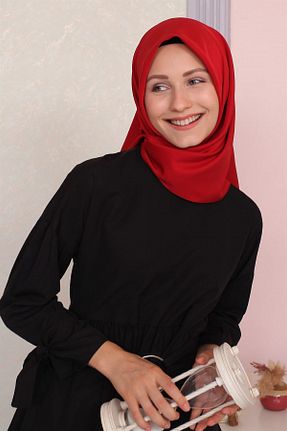 روسری قرمز پلی استر Silk Home - کد 129834462