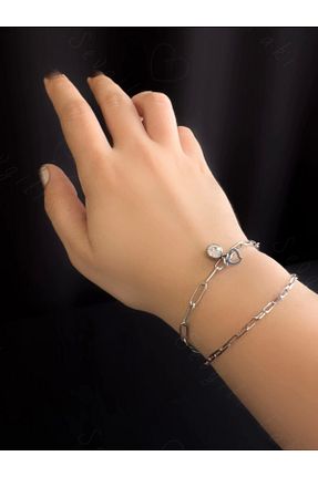 دستبند استیل (فولاد) زنانه استیل ضد زنگ SEVGİLİ TAKI - کد 826555147