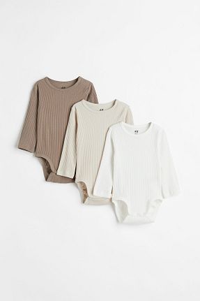 بادی طوسی بچه گانه یقه دوچرخه H&M - کد 857901089