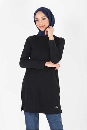 تونیک حجاب مشکی زنانه پنبه ای Plistre - کد 647487972