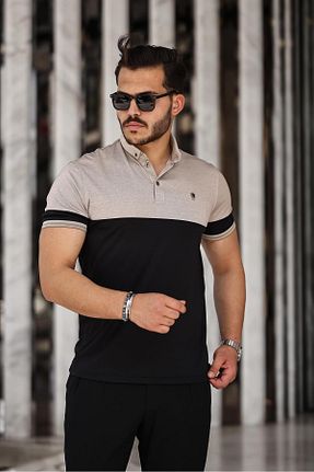 پولوشرت مشکی مردانه پنبه پلی استر Miron - کد 841336971