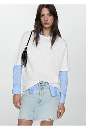 دامن آبی زنانه پارچه MANGO - کد 831157539
