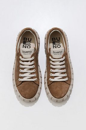 کفش اسنیکر قهوه ای زنانه چرم اصل Bueno Shoes - کد 364439778