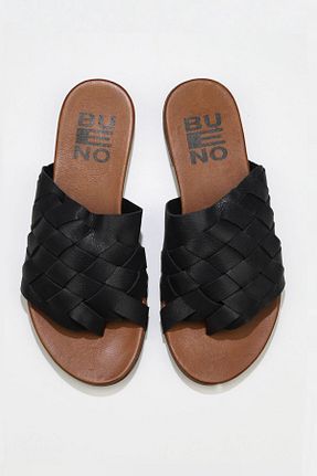دمپائی مشکی زنانه چرم خالص Bueno Shoes - کد 337619797