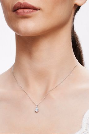 گردنبند طلا سفید زنانه 8 عیار Altınbaş - کد 160397592