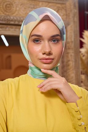 روسری سبز پنبه پلی استر İpekhan - کد 859268149