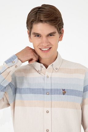 پیراهن قهوه ای مردانه یقه دکمه دار U.S. Polo Assn. - کد 858125459