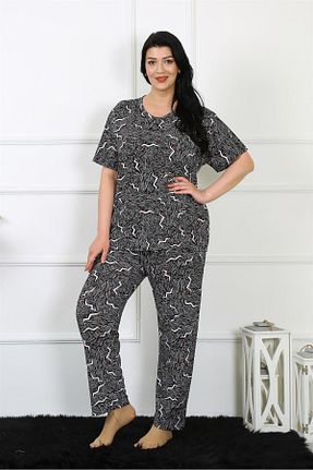 ست لباس راحتی مشکی زنانه طرح دار Akbeniz - کد 739933536