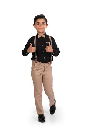 کت و شلوار مشکی بچه گانه یقه کتی Mnk Baby&Kids - کد 776283448