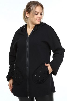 کاپشن سایز بزرگ مشکی زنانه سایز بزرگ Zer Otantik - کد 65141593