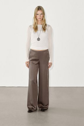 شلوار قهوه ای زنانه ویسکون Massimo Dutti - کد 858146821