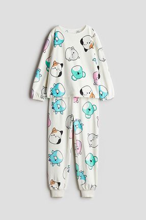 ست لباس راحتی سفید بچه گانه چاپی H&M - کد 858146840