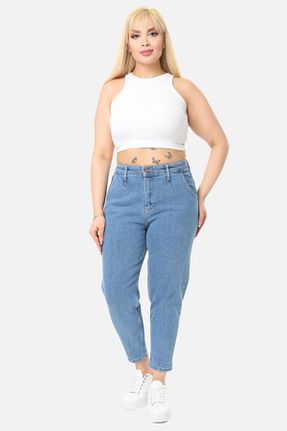 شلوار سایز بزرگ رنگی زنانه پنبه ای CEDY DENIM - کد 287410307