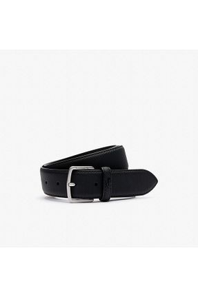 کمربند مشکی مردانه چرم خالص Lacoste - کد 841284856