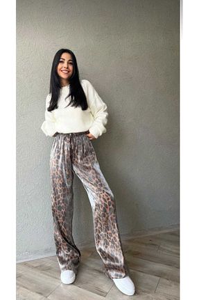 شلوار قهوه ای زنانه ساتن MODA DURAĞI - کد 857904639