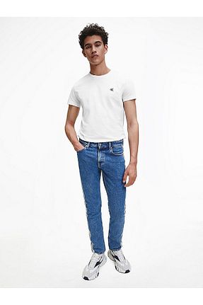 تیشرت سفید مردانه یقه دوچرخه Calvin Klein - کد 731476880