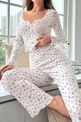 ست لباس راحتی سفید زنانه چاپی BELLA NOTTE - کد 857816523