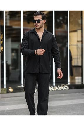 ست بالاتنه و پائین تنه مشکی مردانه بافت Genel Markalar - کد 857847284