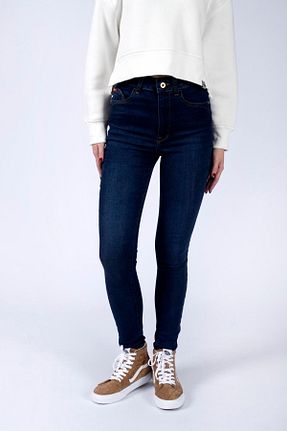 شلوار جین سرمه ای زنانه پاچه تنگ Lee Cooper - کد 785849029