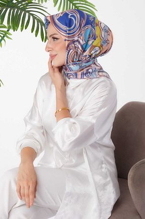 روسری قهوه ای پلی استر TOFİSA - کد 856025579