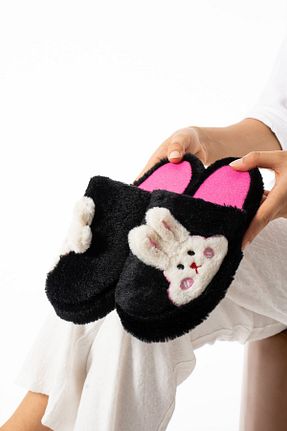 دمپائی خانگی مشکی زنانه مخملی AlbiShoes - کد 855791714