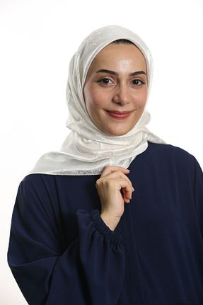 شال سفید زنانه پلی استر Kevser - کد 844564597