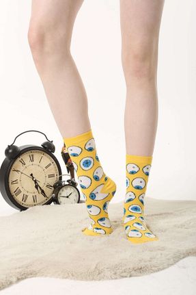 جوراب زرد زنانه پنبه - الاستین Socks Tunnel - کد 259539022