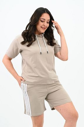 ست لباس راحتی بژ زنانه پنبه ای Koza Butik - کد 722957148
