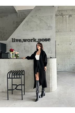 ترنچکت مشکی زنانه پنبه ای Butik - کد 856883776