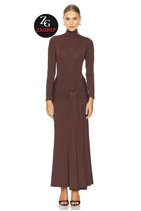 لباس مجلسی و فارغ التحصیلی قهوه ای زنانه بافتنی Zagrep - کد 857890815