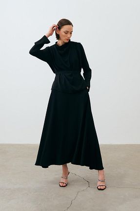 ست بالاتنه و پائین تنه حجاب مشکی زنانه رگولار TERZİ DÜKKANI - کد 104948923