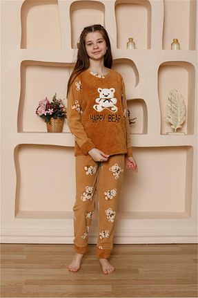 ست لباس راحتی قهوه ای بچه گانه ساده Akbeniz - کد 764005807