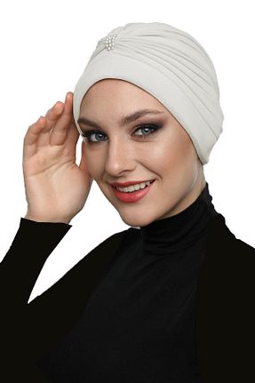 کلاه شنای حجاب بژ زنانه fidan bone - کد 66866387