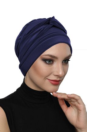 کلاه شنای حجاب سرمه ای زنانه fidan bone - کد 68120001