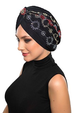 کلاه شنای حجاب مشکی زنانه fidan bone - کد 68442179